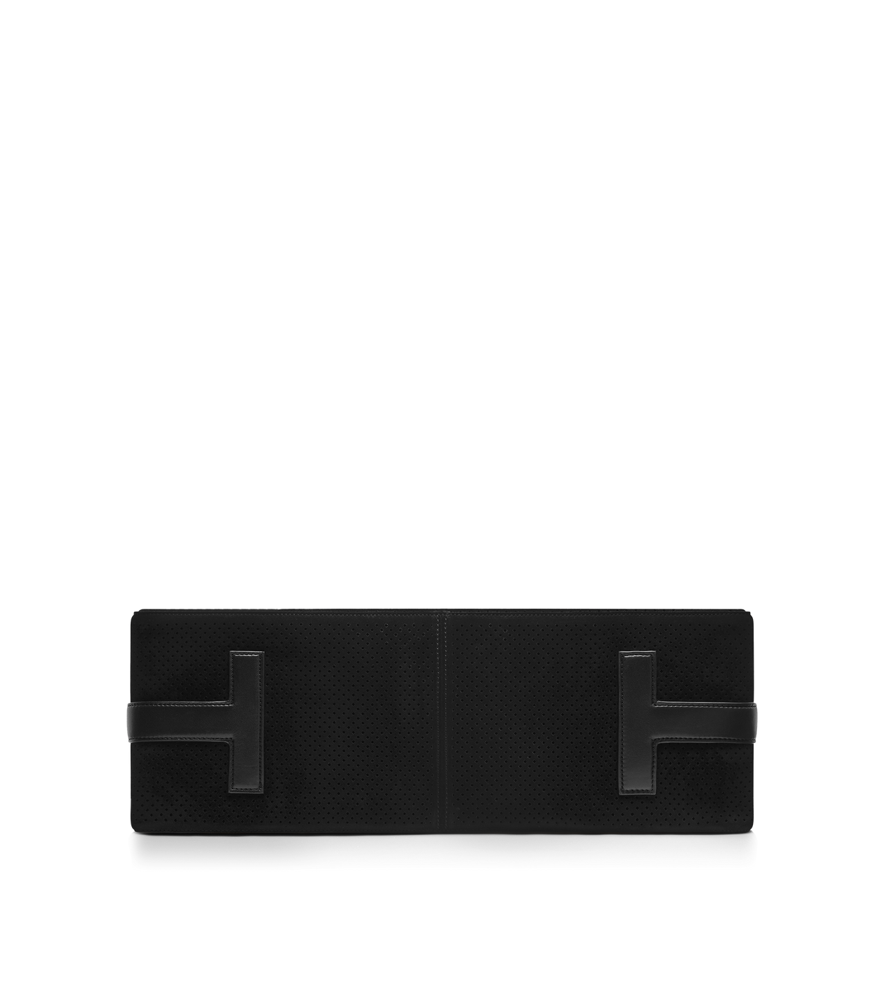 PERFORATED CASHMERE SUEDE T-LINE EAST-WEST TOTE image number 3