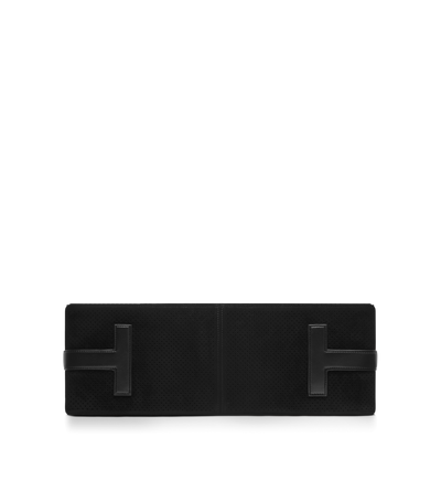 PERFORATED CASHMERE SUEDE T-LINE EAST-WEST TOTE image number 3