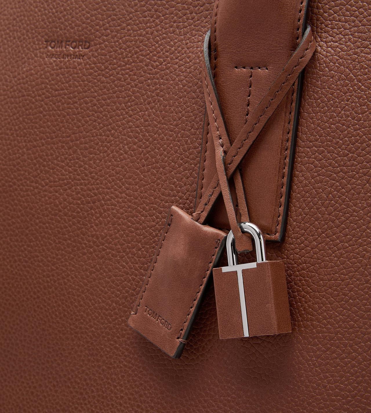 TOM FORD LEATHER BRUNETTE GRAIN LEATHER T-LINE EAST-WEST TOTE