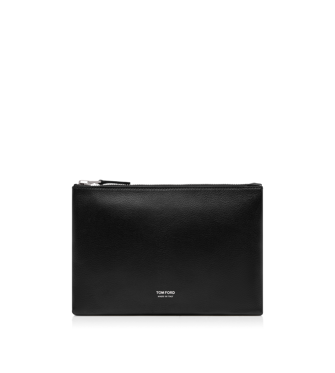 GRAIN LEATHER MINIMAL SLIM POUCH WITH WRISTLET image number 0