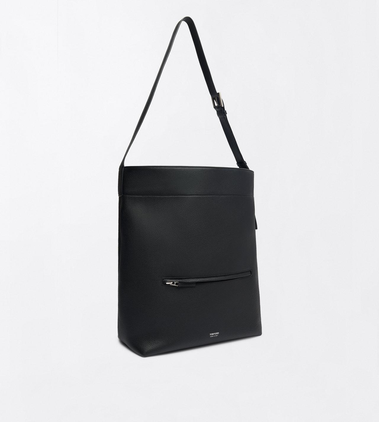 TOM FORD LEATHER BLACK GRAIN LEATHER SOFT LINE BUCKET BAG