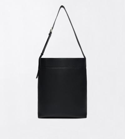 TOM FORD LEATHER BLACK GRAIN LEATHER SOFT LINE BUCKET BAG