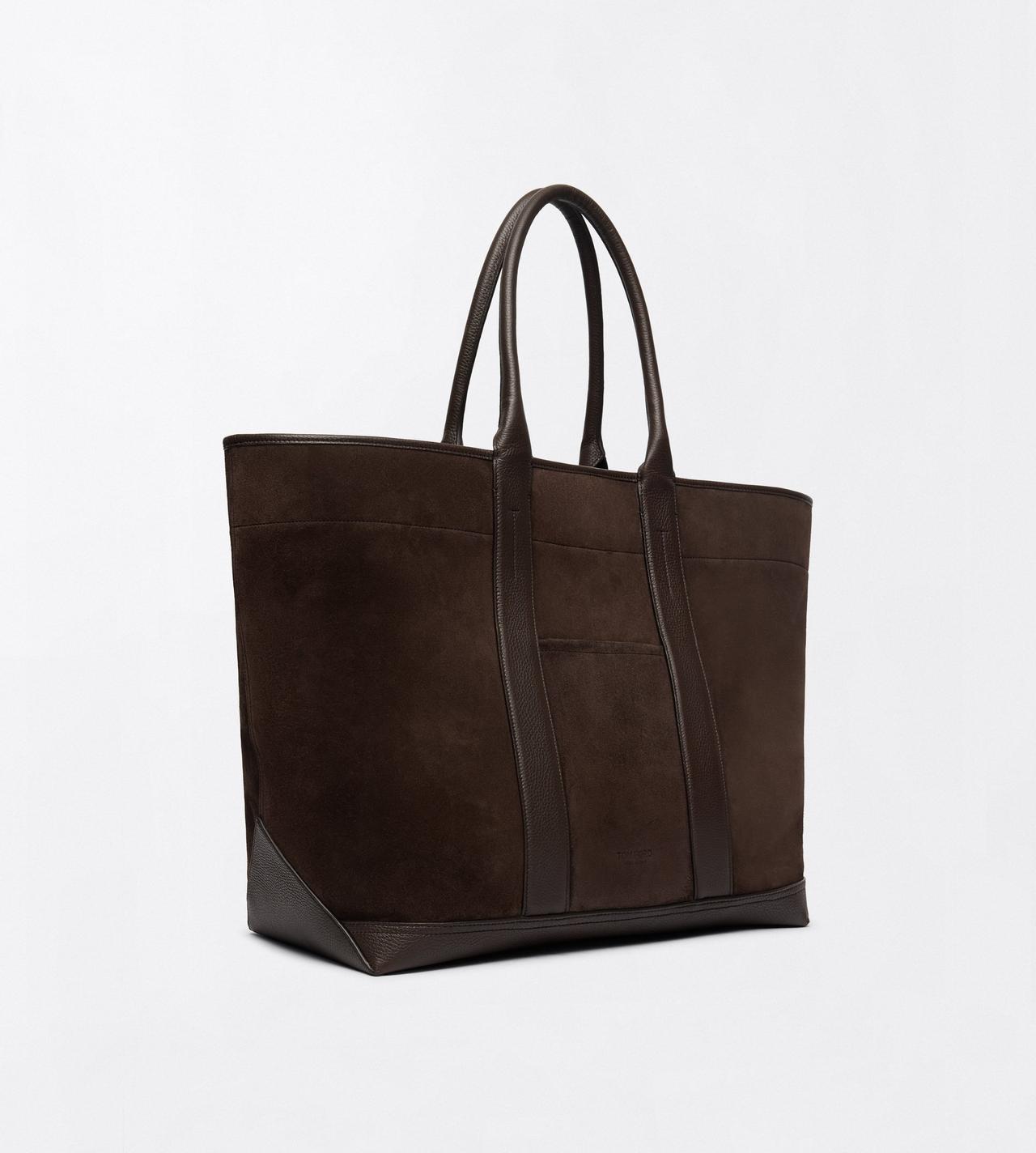 TOM FORD LEATHER BROWN LARGE SUEDE TOTE