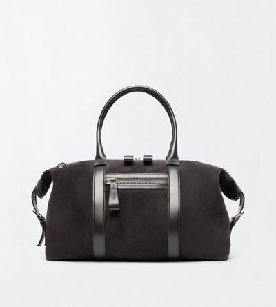 TOM FORD LEATHER CHARCOAL GREY SUEDE BUCKLEY HOLDALL