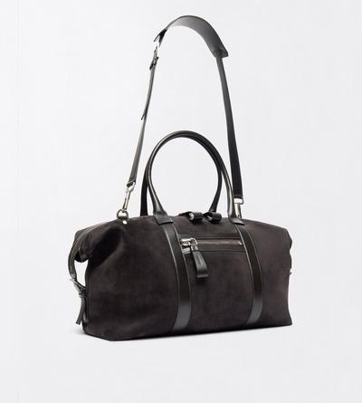TOM FORD LEATHER CHARCOAL GREY SUEDE BUCKLEY HOLDALL