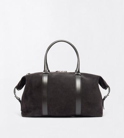 TOM FORD LEATHER CHARCOAL GREY SUEDE BUCKLEY HOLDALL