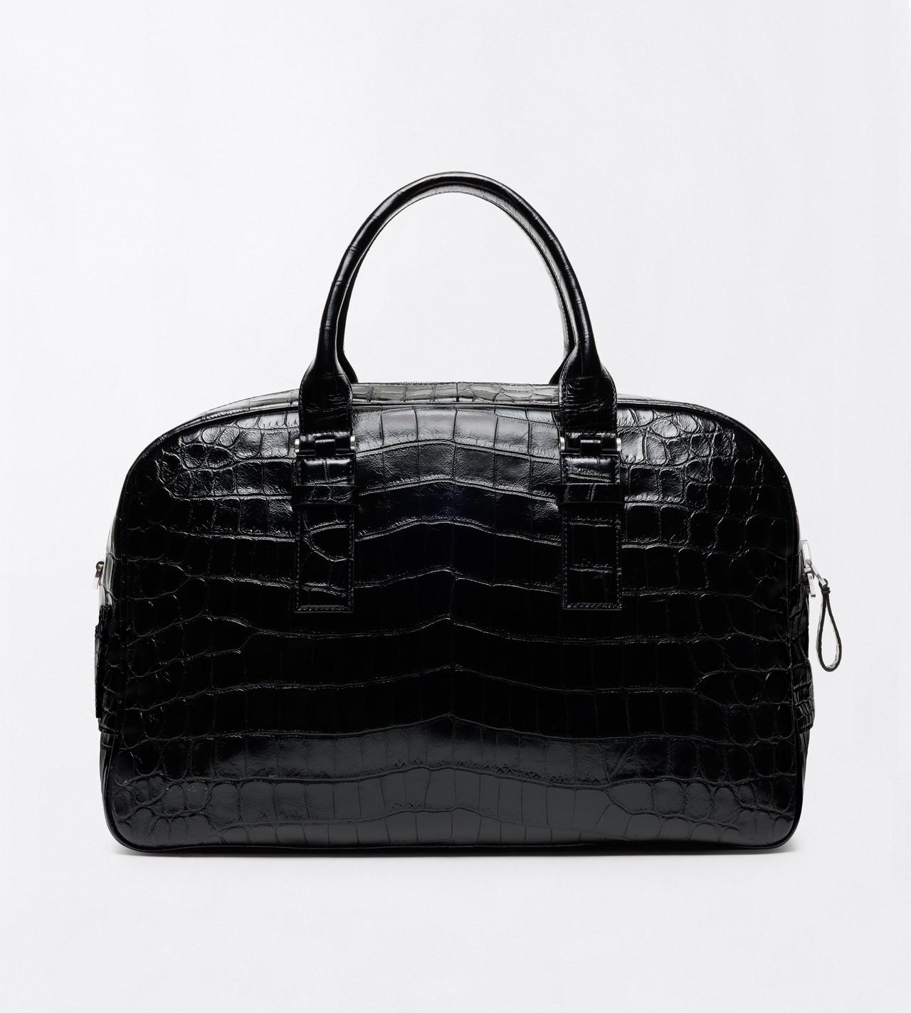 TOM FORD LEATHER BLACK TUMBLED SOFT PRINTED CROC VICTOR BOWLING BAG