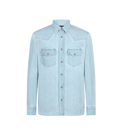 DENIM CHAMBRAY WESTERN SHIRT image number 0