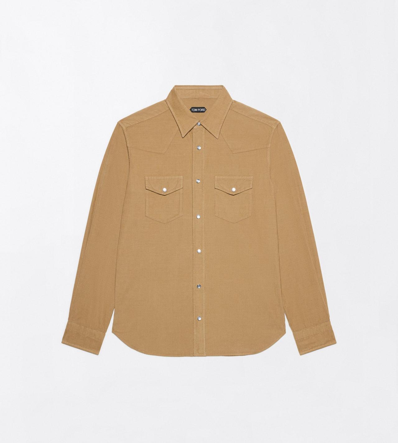 TOM FORD COTTON SAND BABY CORDUROY WESTERN SHIRT