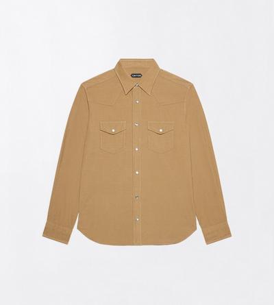 TOM FORD COTTON SAND BABY CORDUROY WESTERN SHIRT