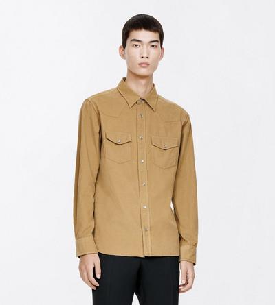 TOM FORD COTTON SAND BABY CORDUROY WESTERN SHIRT