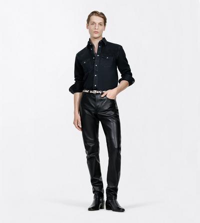 TOM FORD COTTON BLACK PEACH TWILL WESTERN SHIRT