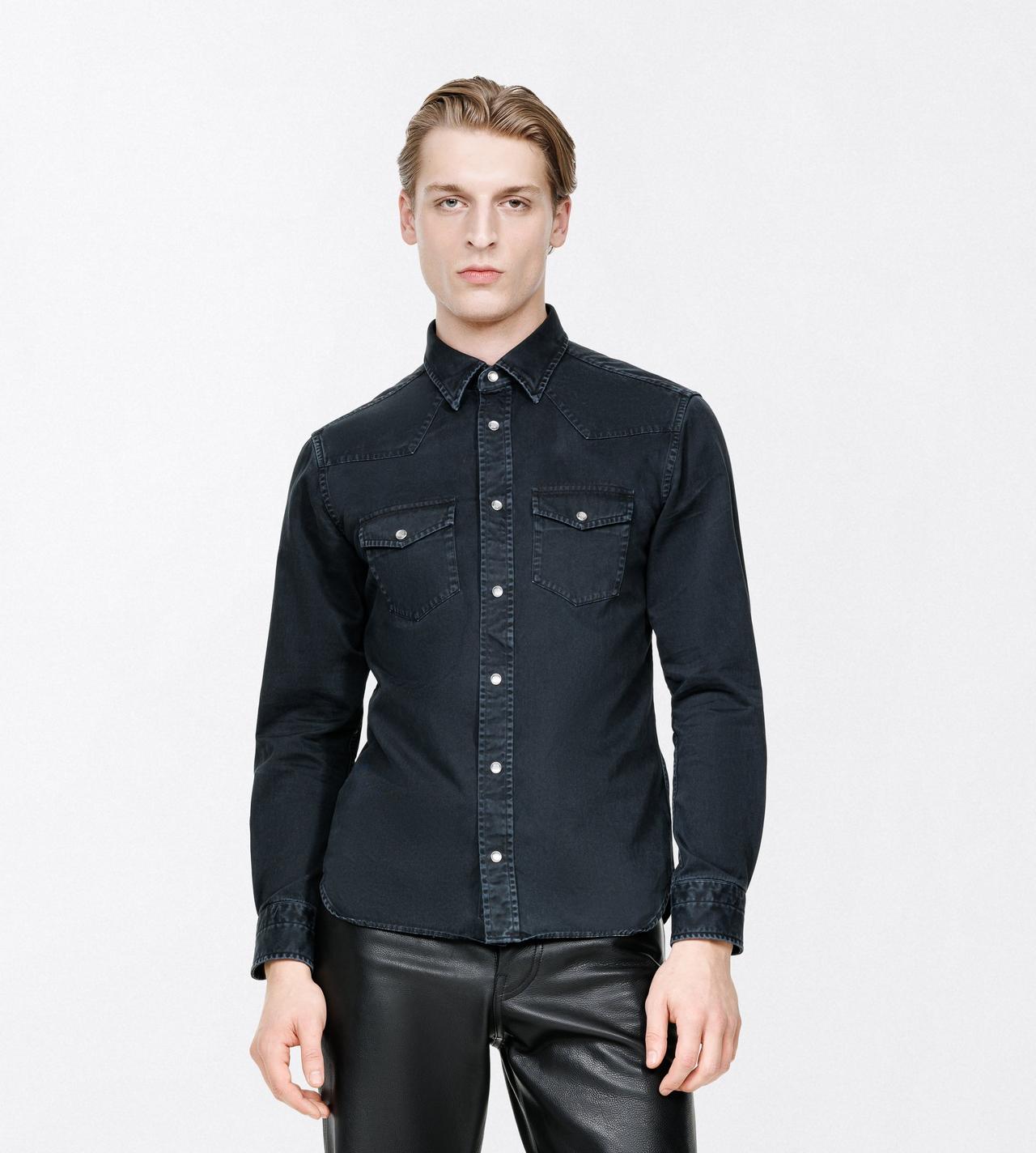 TOM FORD COTTON BLACK PEACH TWILL WESTERN SHIRT