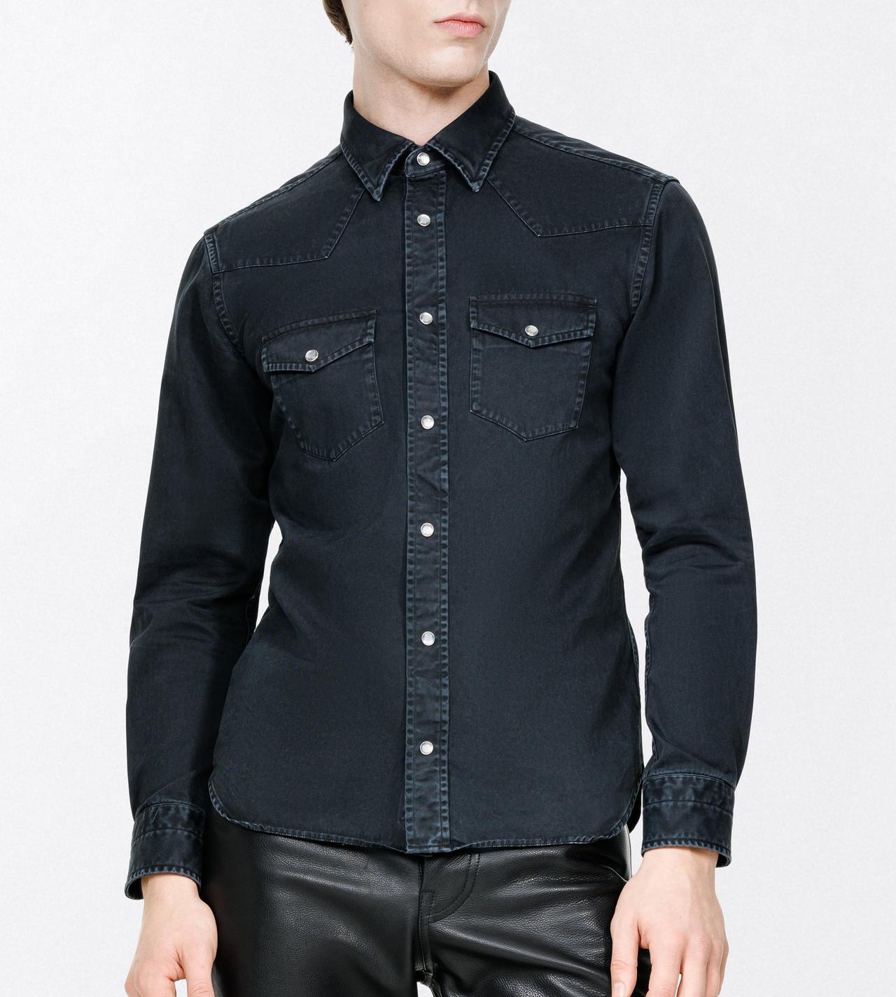 TOM FORD COTTON BLACK PEACH TWILL WESTERN SHIRT