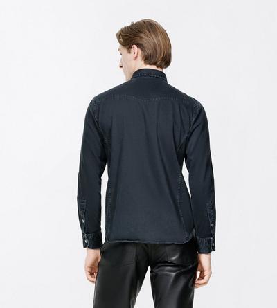 TOM FORD COTTON BLACK PEACH TWILL WESTERN SHIRT
