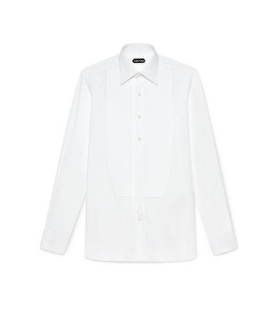 TOM FORD COTTON WHITE POPLIN CLASSIC FIT EVENING SHIRT