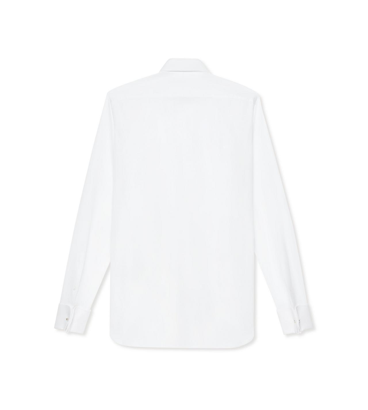 TOM FORD COTTON WHITE POPLIN CLASSIC FIT EVENING SHIRT