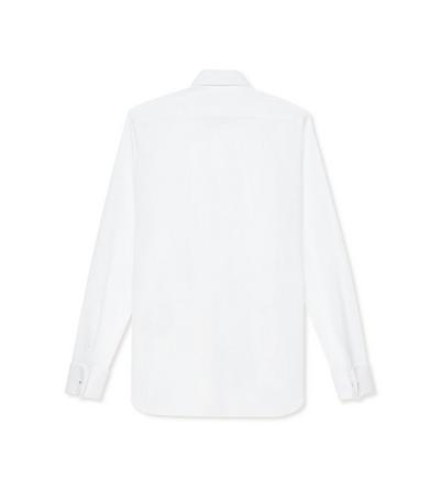 TOM FORD COTTON WHITE POPLIN CLASSIC FIT EVENING SHIRT