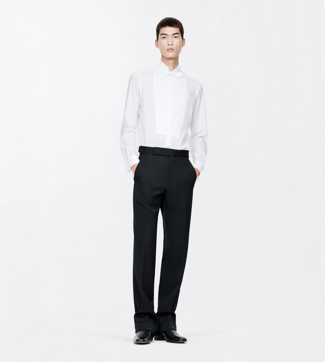 TOM FORD COTTON WHITE WASHED MUSLIN CLASSIC FIT EVENING SHIRT