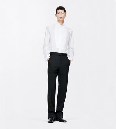 TOM FORD COTTON WHITE WASHED MUSLIN CLASSIC FIT EVENING SHIRT