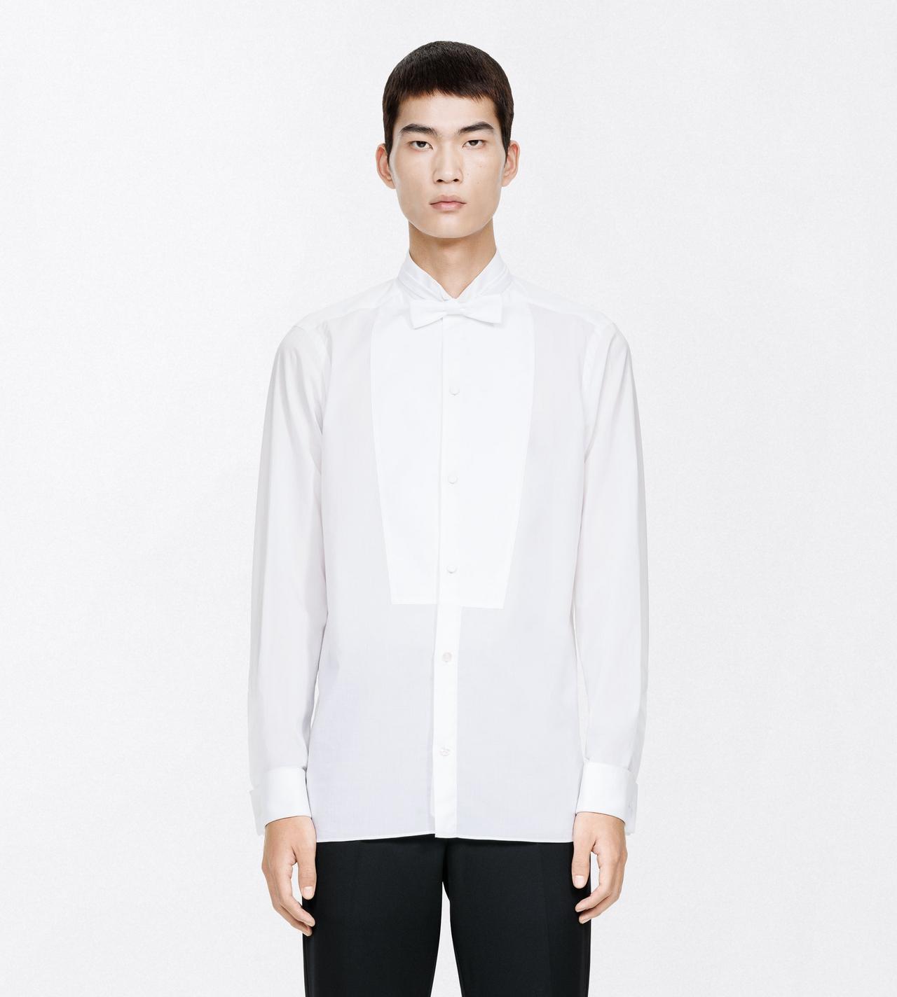 TOM FORD COTTON WHITE WASHED MUSLIN CLASSIC FIT EVENING SHIRT