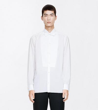 TOM FORD COTTON WHITE WASHED MUSLIN CLASSIC FIT EVENING SHIRT