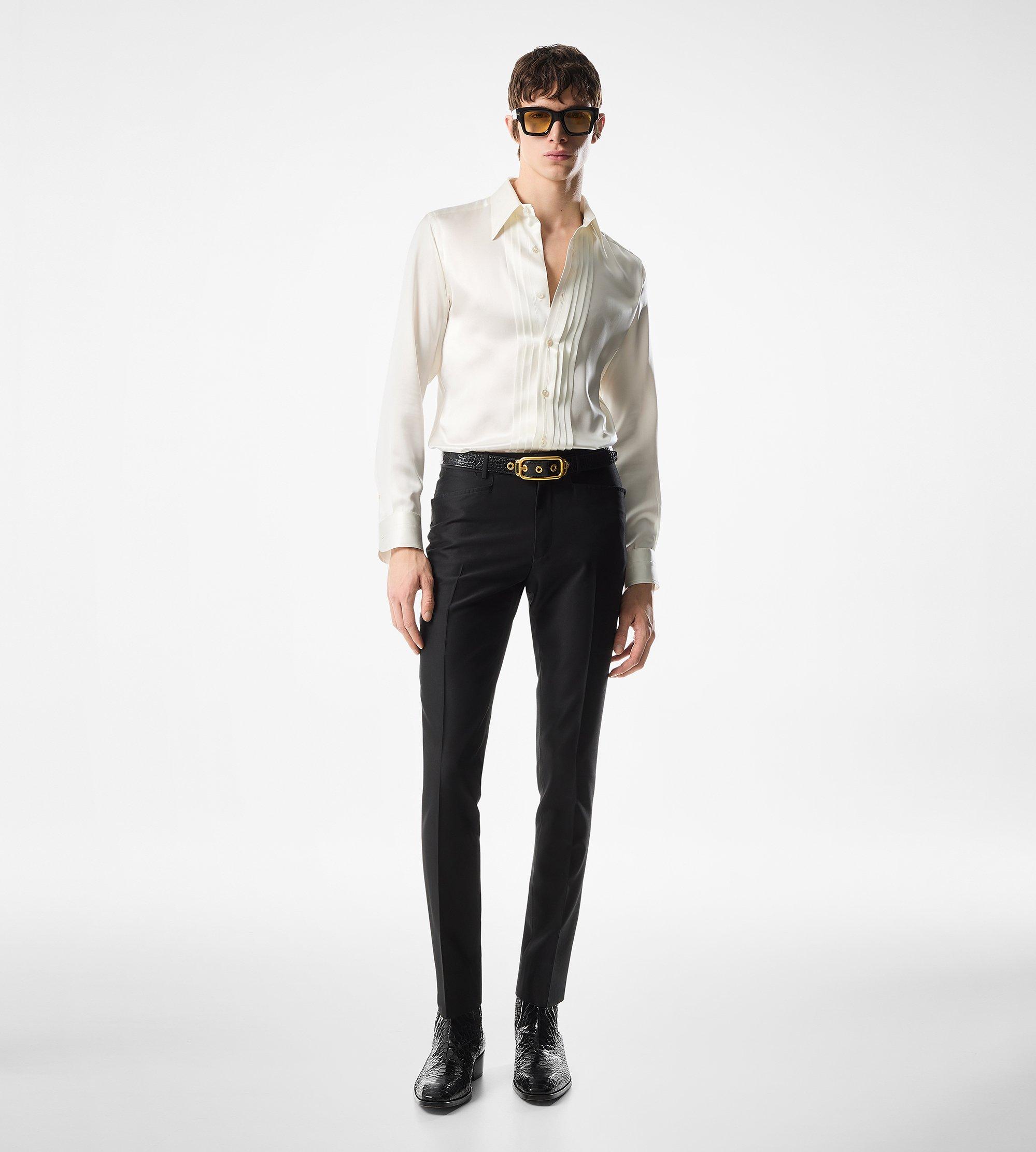 SILK CHARMEUSE SLIM FIT SHIRT