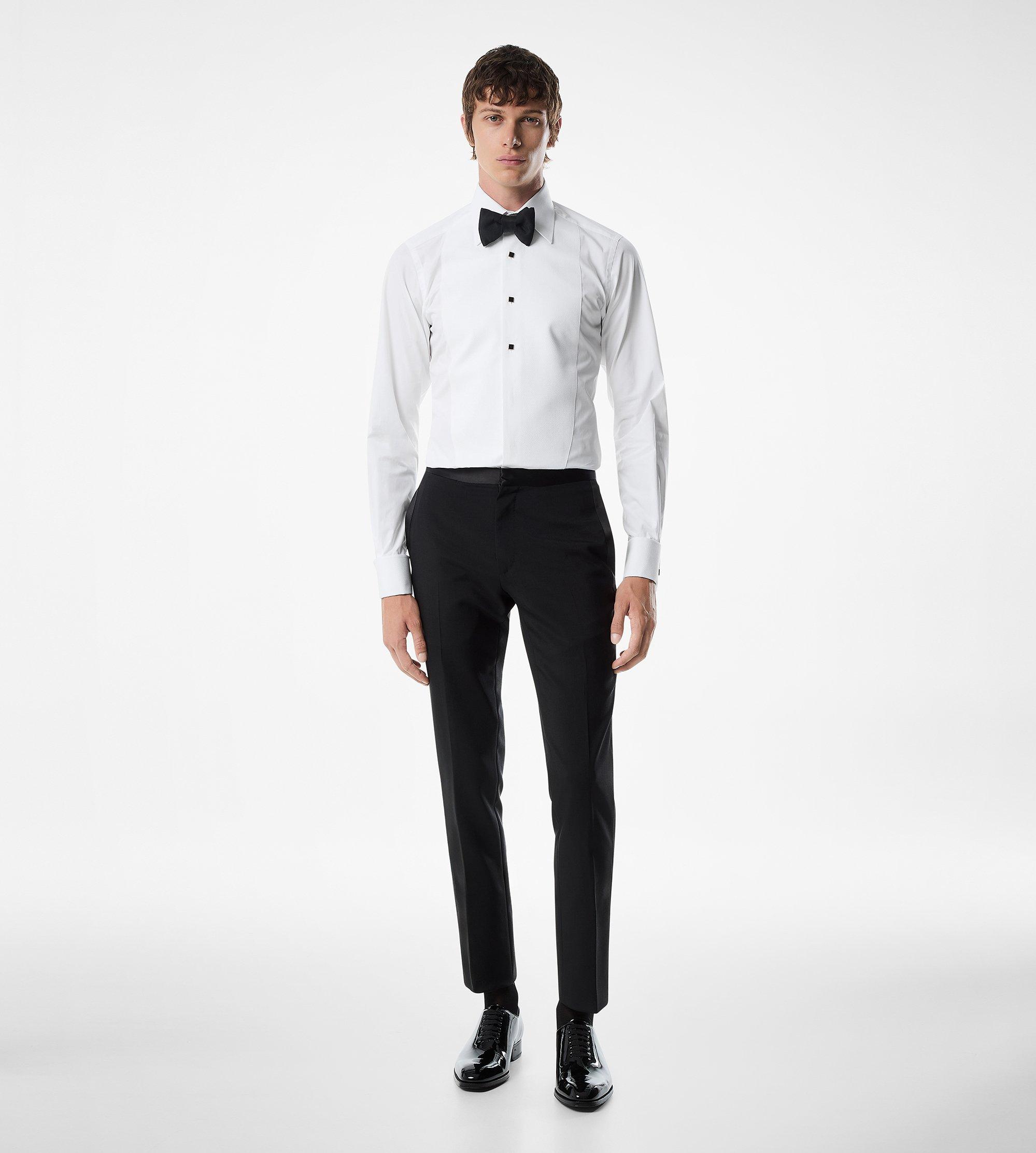 Tom Ford Men's Poplin Slim Fit Evening Shirt | Optical White | Size 38