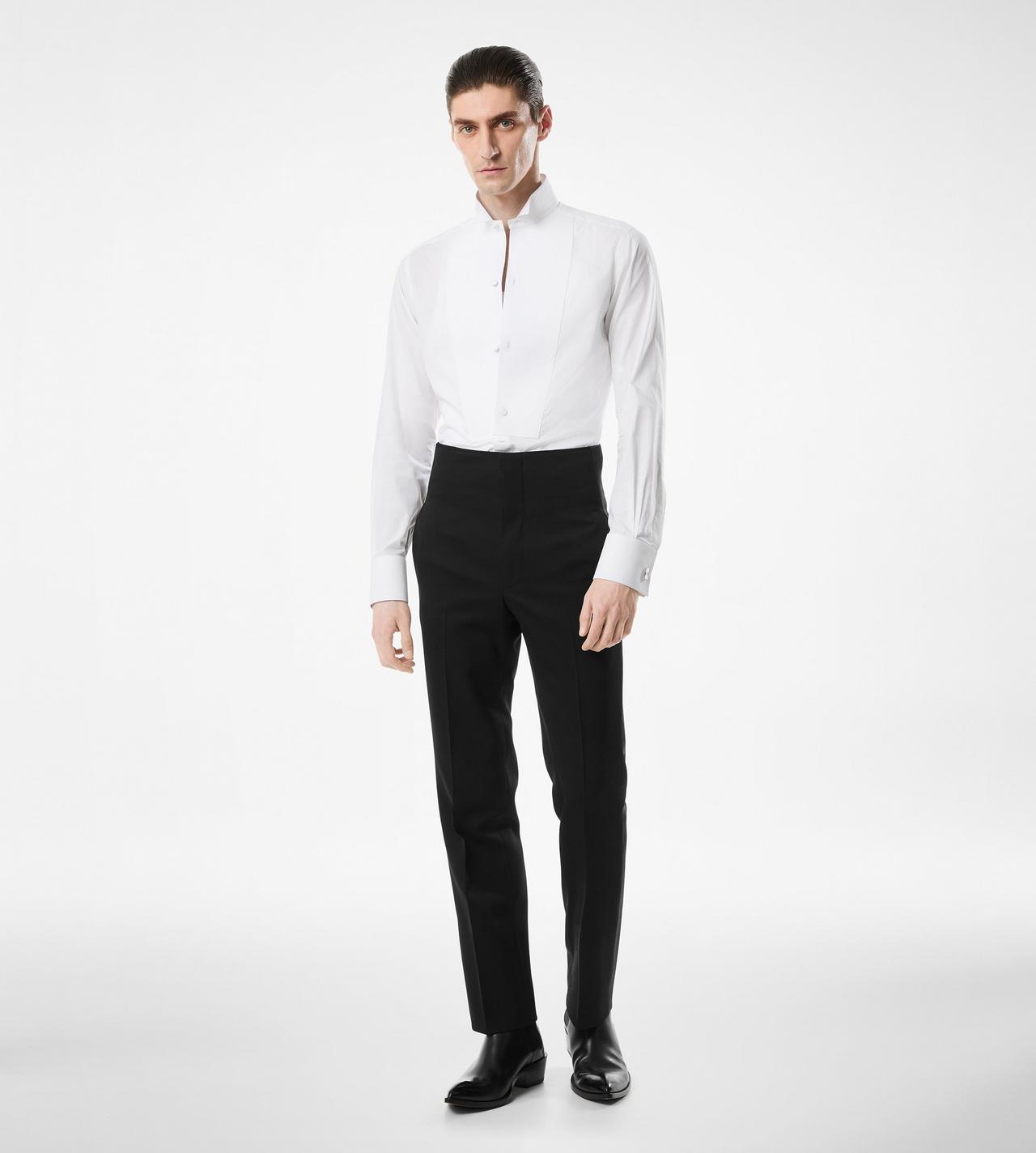 TOM FORD COTTON WHITE COCKTAIL VOILE SLIM FIT EVENING SHIRT