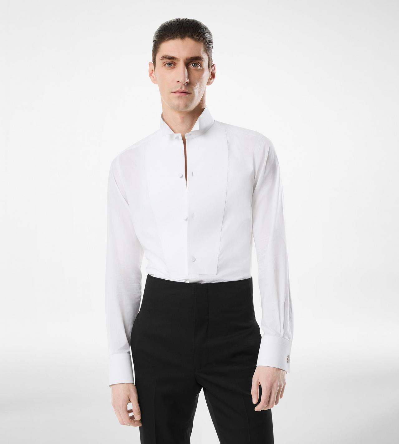 TOM FORD COTTON OC COCKTAIL VOILE SLIM FIT EVENING SHIRT