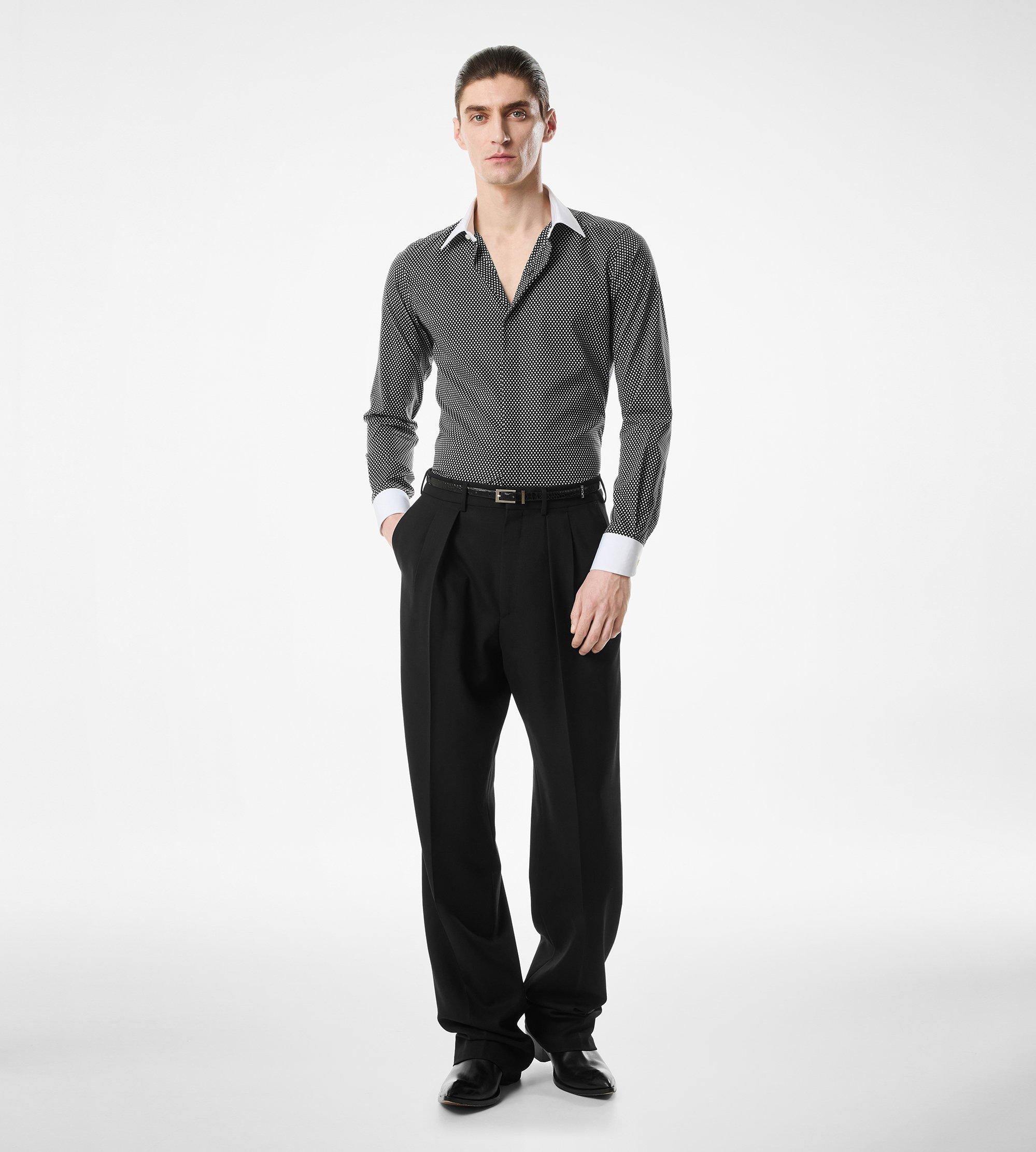DIAMOND PRINT COTTON CLASSIC FIT SHIRT | TOM FORD Fashion