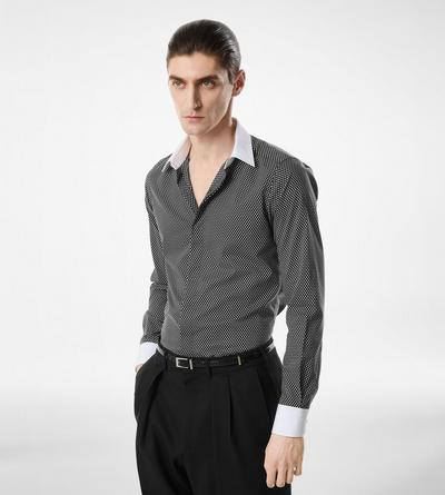 DIAMOND PRINT COTTON CLASSIC FIT SHIRT image number 3