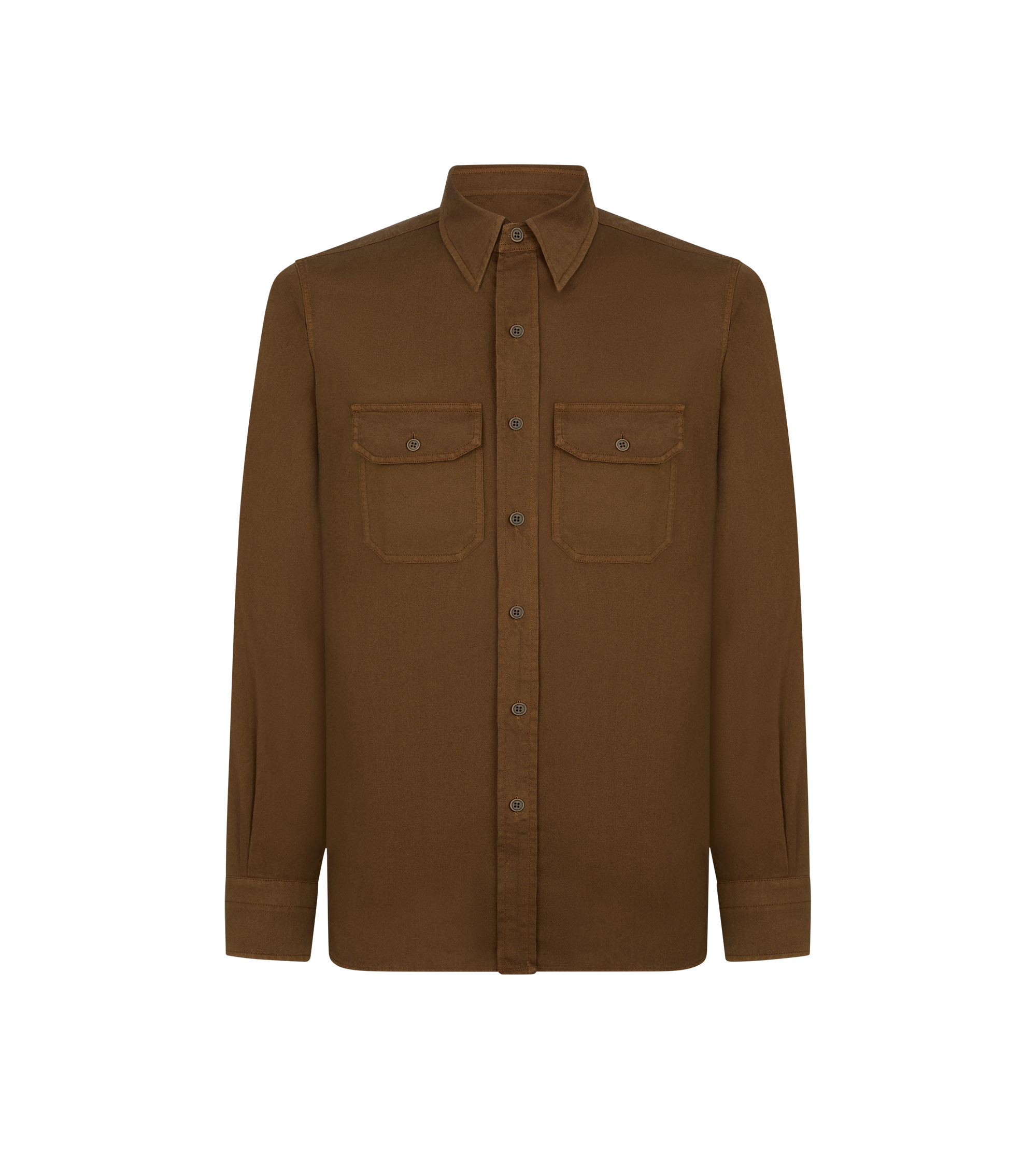 COTTON LINEN DRILL MILITARY SHIRT