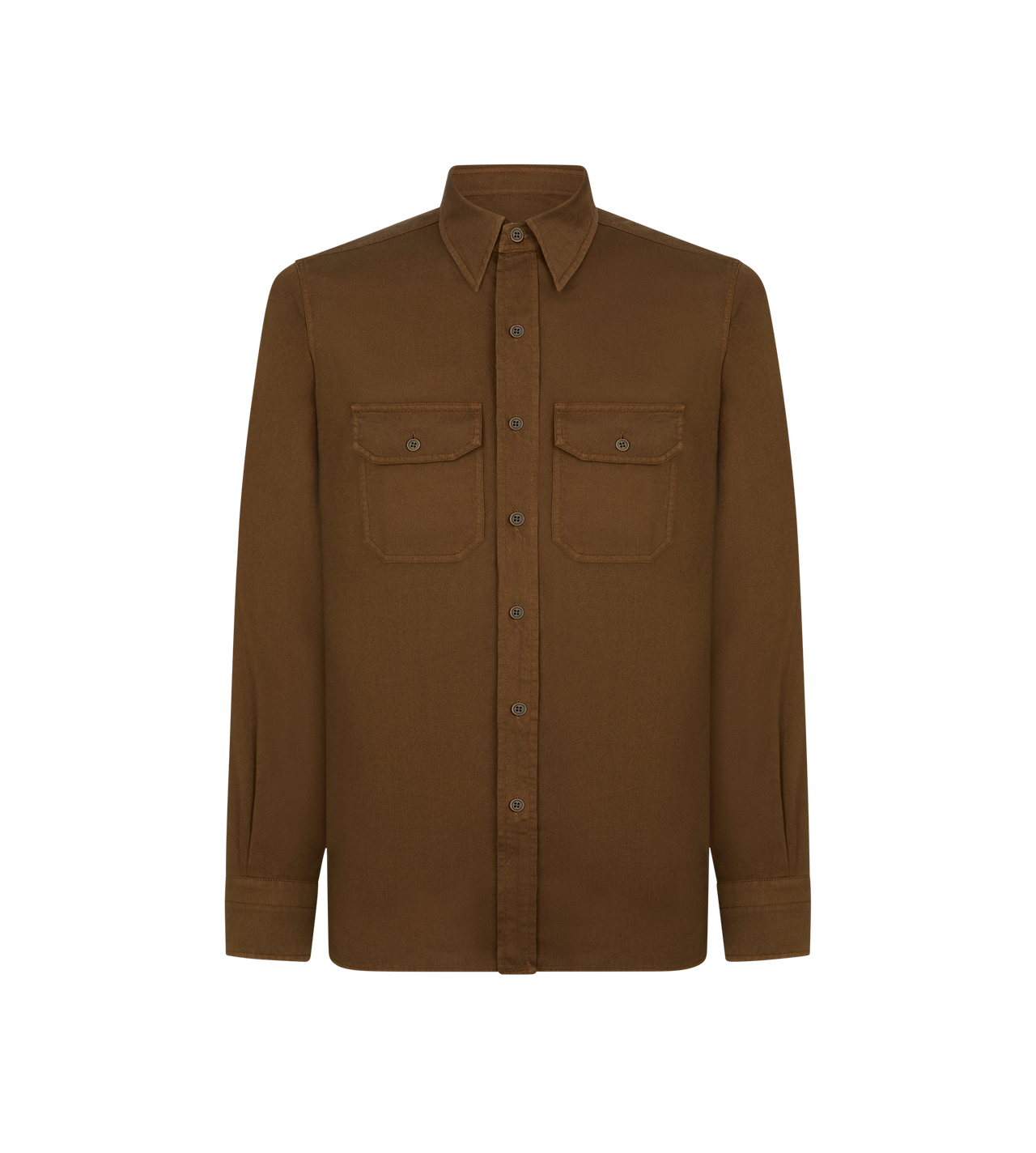 COTTON LINEN DRILL MILITARY SHIRT image number 0