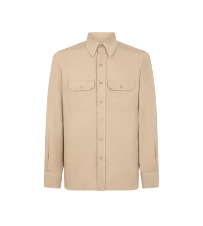 CHEMISE MILITAIRE EN TREILLIS COTON ET LIN