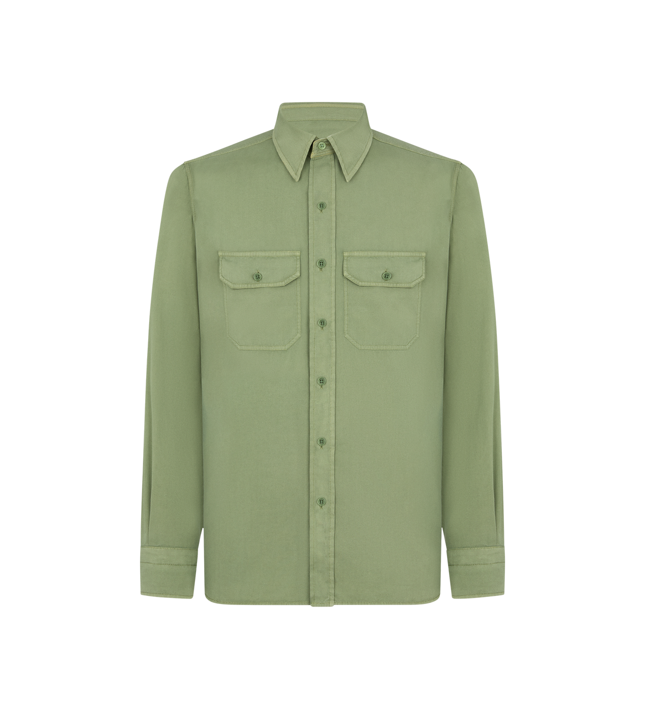 COTTON SILK FAILLE MILITARY SHIRT image number 0