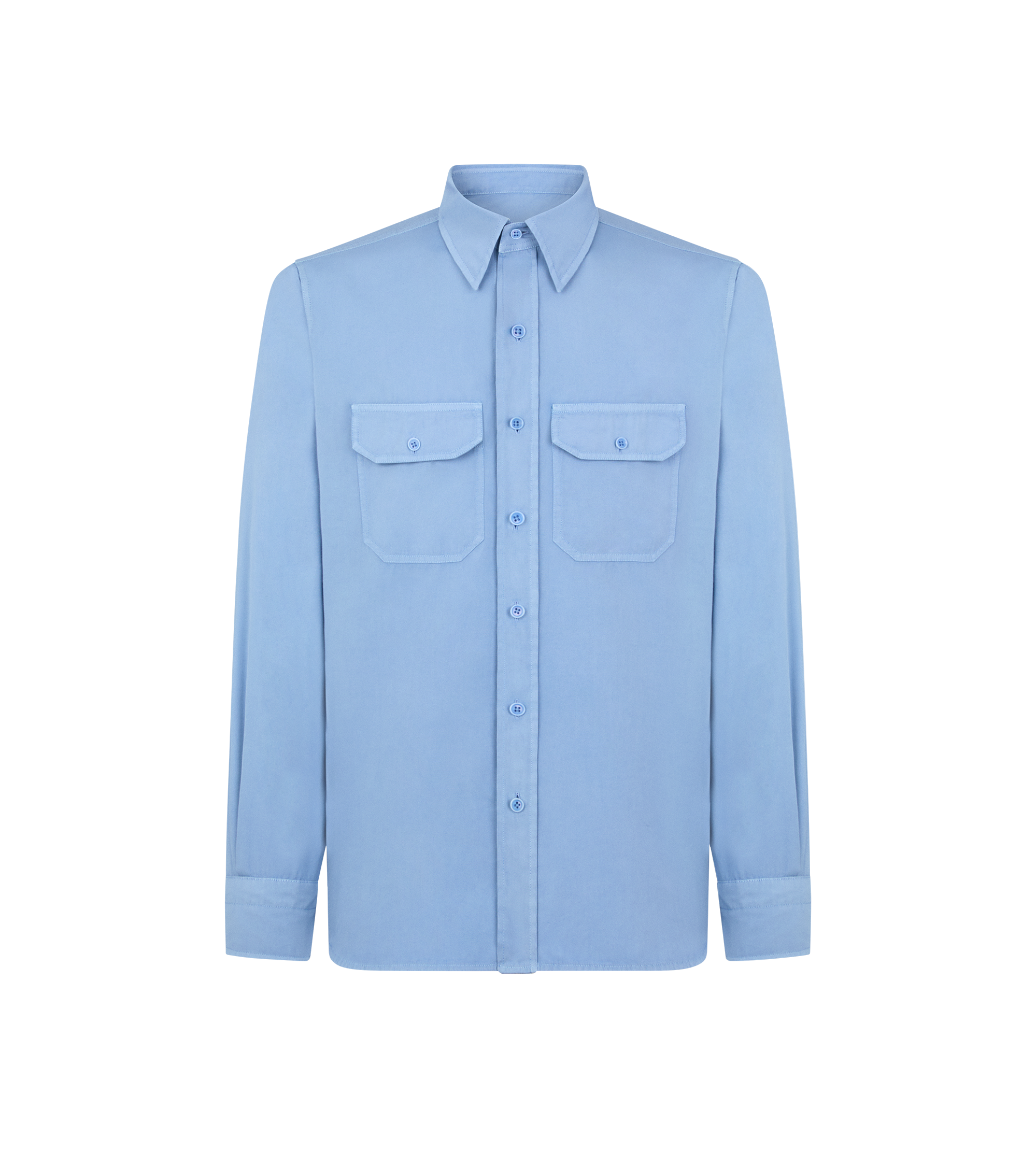 COTTON SILK FAILLE MILITARY SHIRT