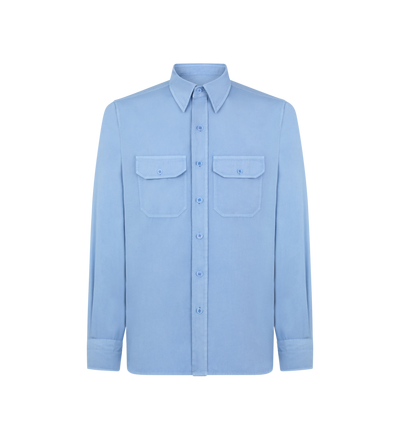 COTTON SILK FAILLE MILITARY SHIRT