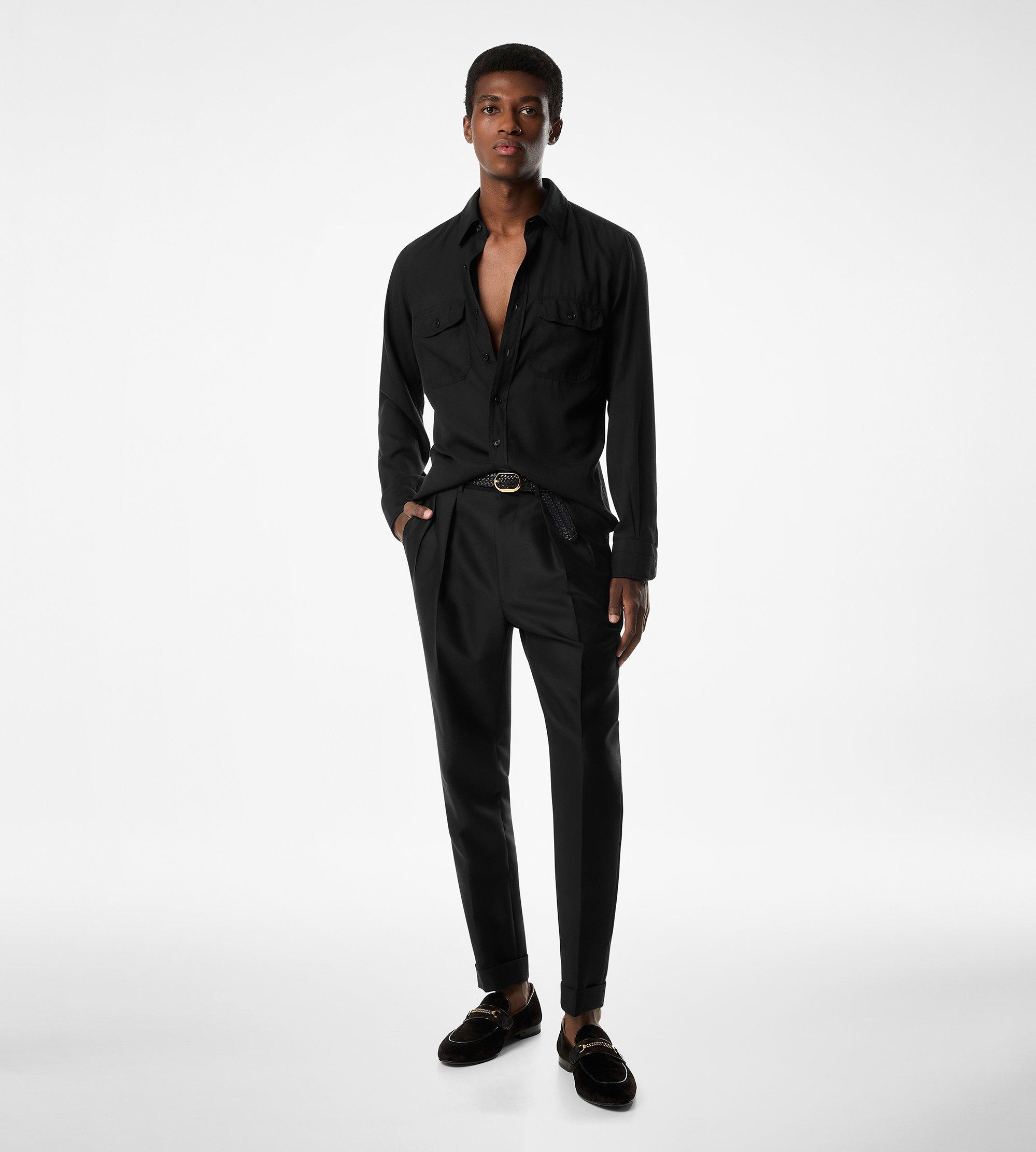 Tシャツ・カットソー TOM FORD FW25 'Military' shirt (HME009FMC238 LB999) FLUID TWILL MILITARY FIT SHIRT | Tom Ford Fashion