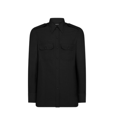 COTTON SILK MILITARY SHIRT image number 0