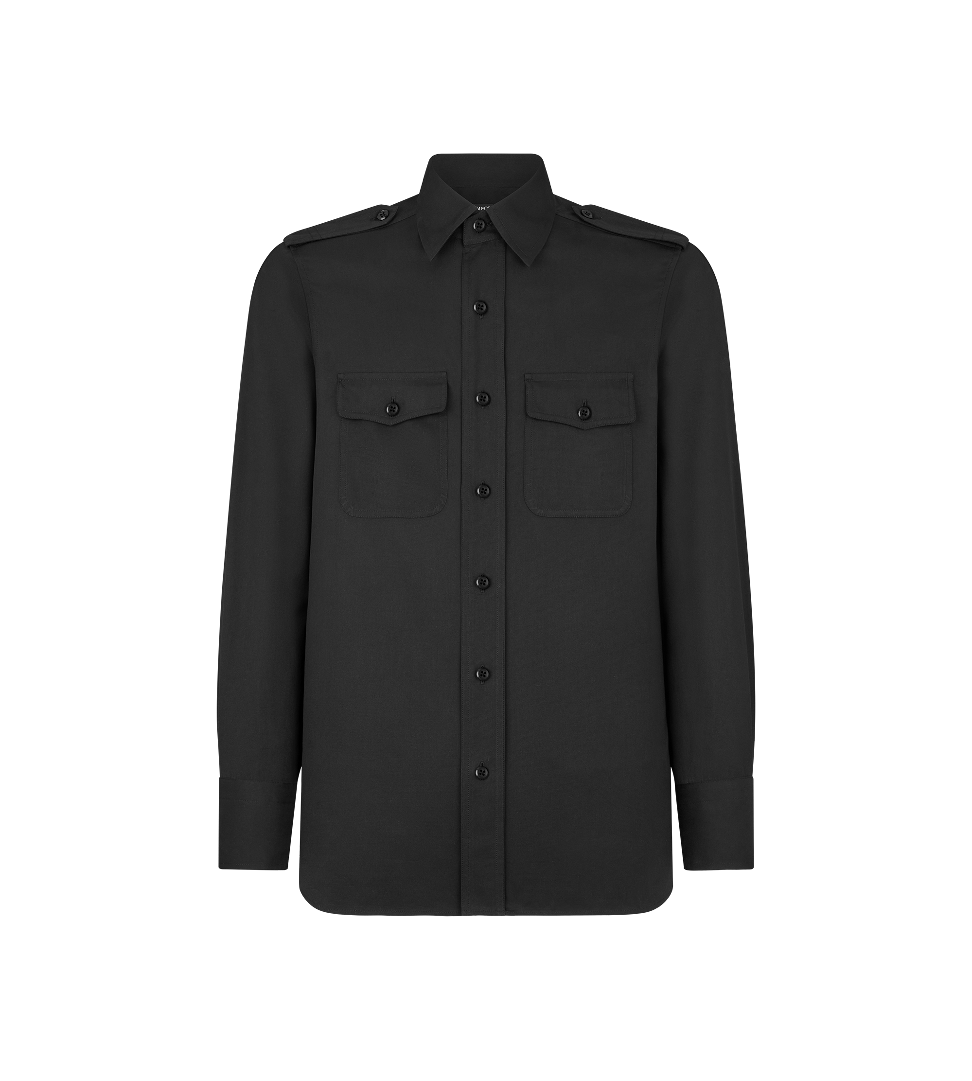 COTTON SILK FAILLE MILITARY SHIRT