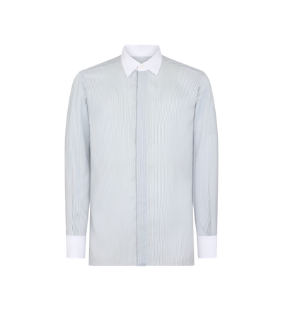 SILK LADDER STRIPE FLUID FIT SHIRT