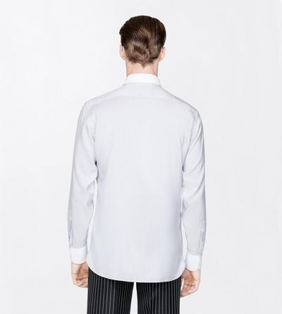 TOM FORD SILK OC CAMISA DE SEDA DE CORTE FLUIDO DE RAYAS ESCALONADAS