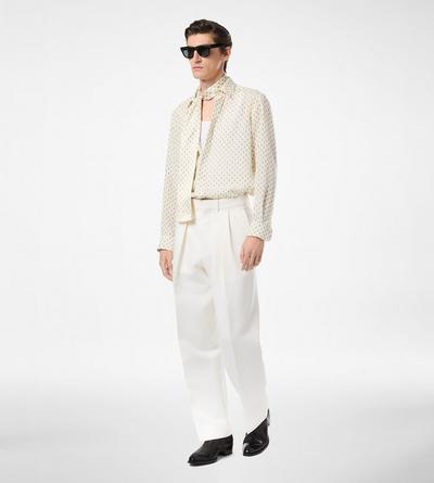 CREPE DE CHINE PAISLEY PRINT FLUID FIT SHIRT image number 2