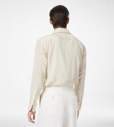 CREPE DE CHINE PAISLEY PRINT FLUID FIT SHIRT image number 4