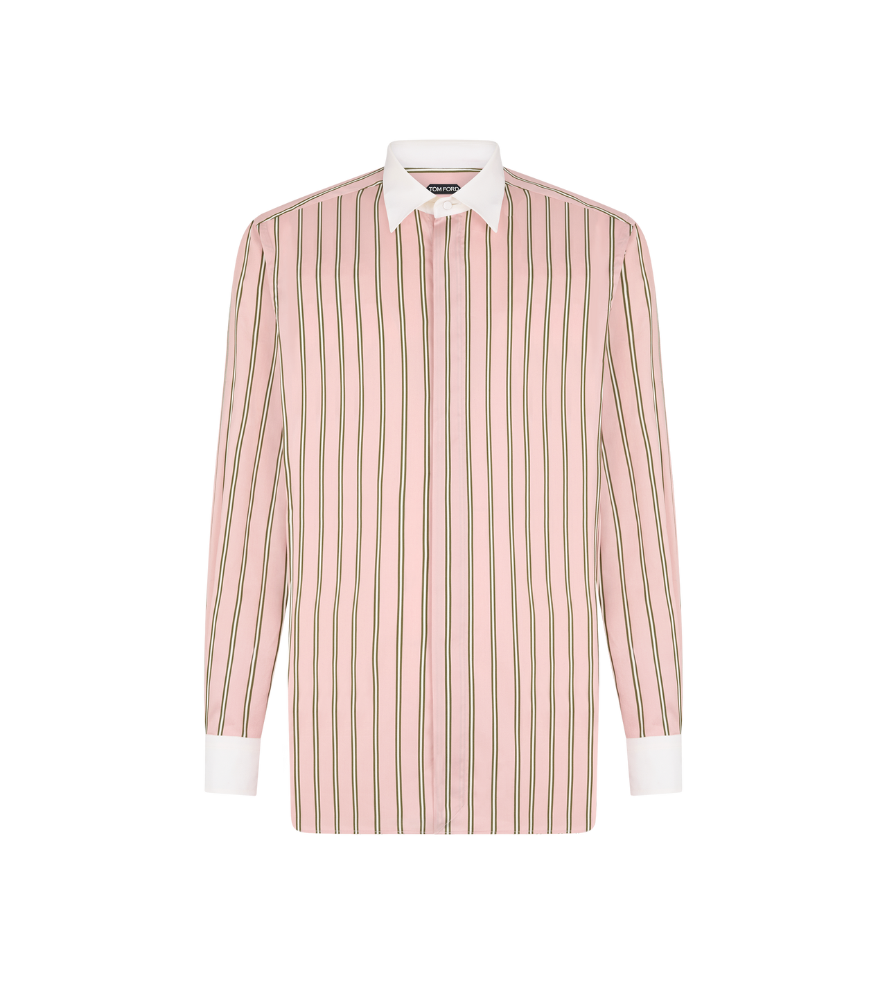 OXFORD STRIPE SILK JACQUARD CONTRAST FLUID FIT SHIRT image number 0