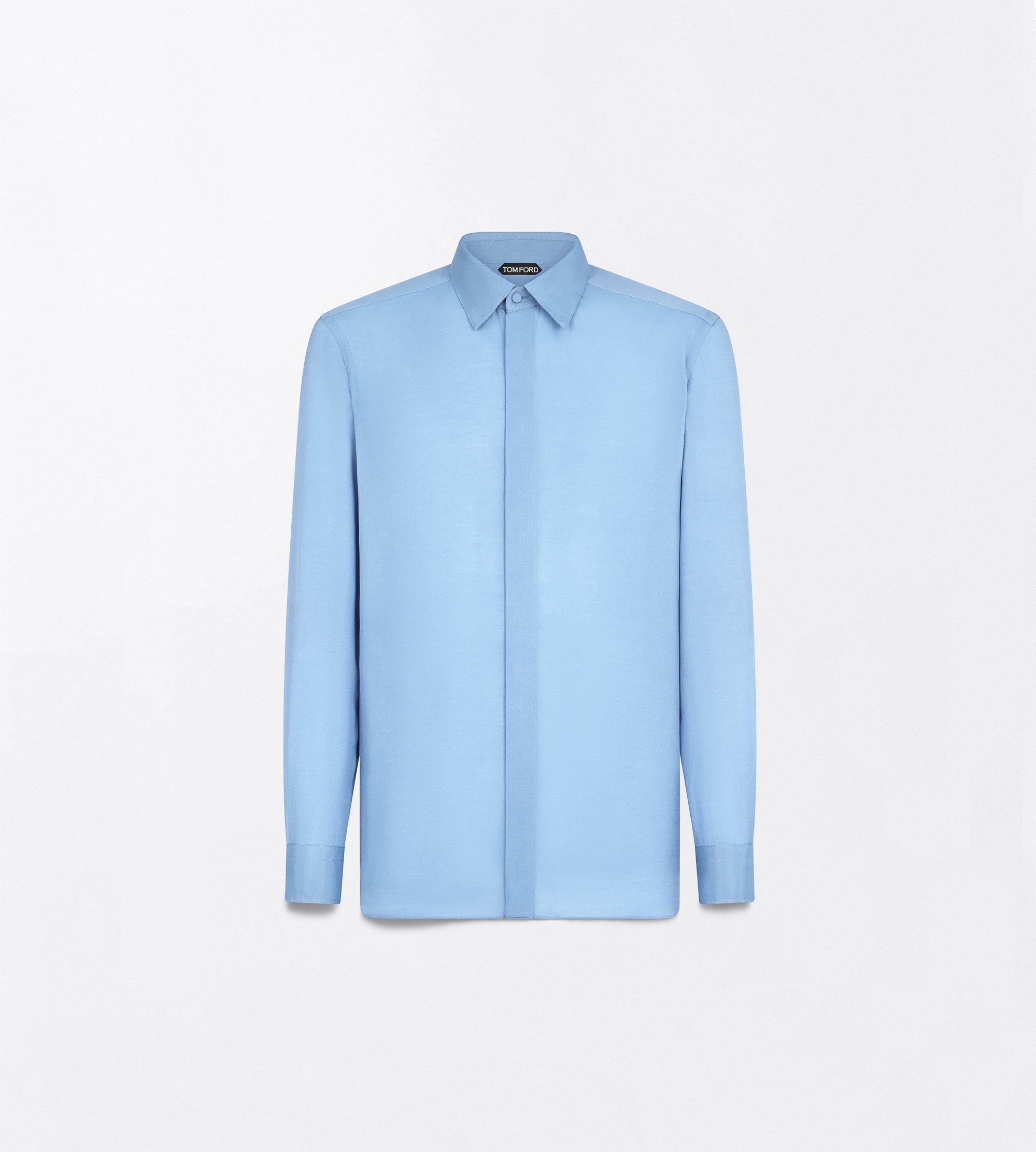 COTTON SILK WASHED TWILL FLUID FIT SHIRT