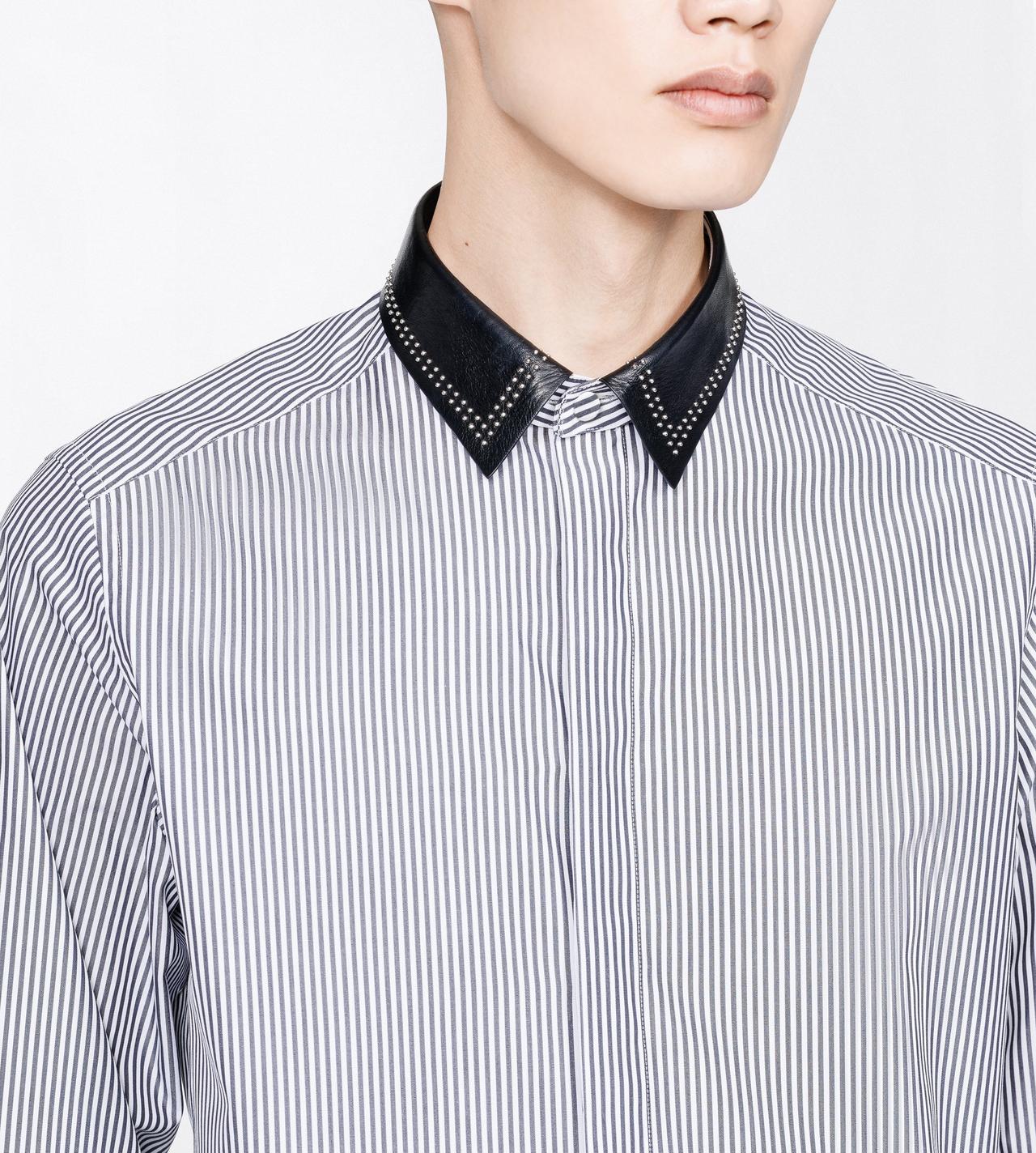 TOM FORD COTTON COMBO WHITE & BLACK FINE BENGAL STRIPE FLUID FIT SHIRT