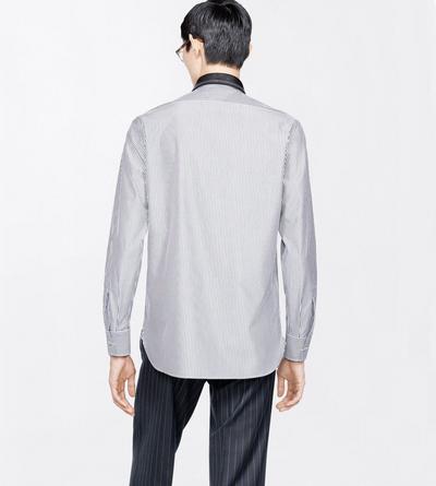 TOM FORD COTTON COMBO WHITE & BLACK FINE BENGAL STRIPE FLUID FIT SHIRT