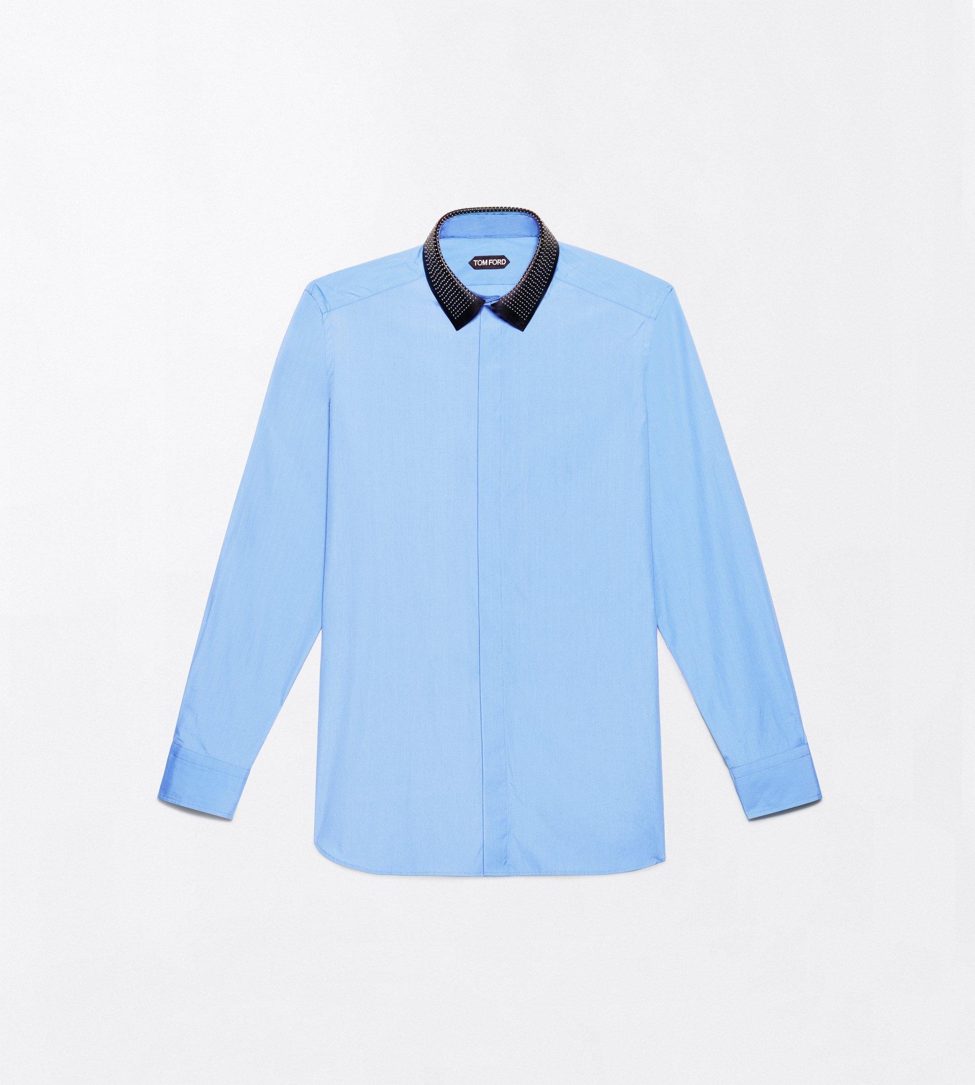 PIECE DYED POPLIN FLUID FIT SHIRT